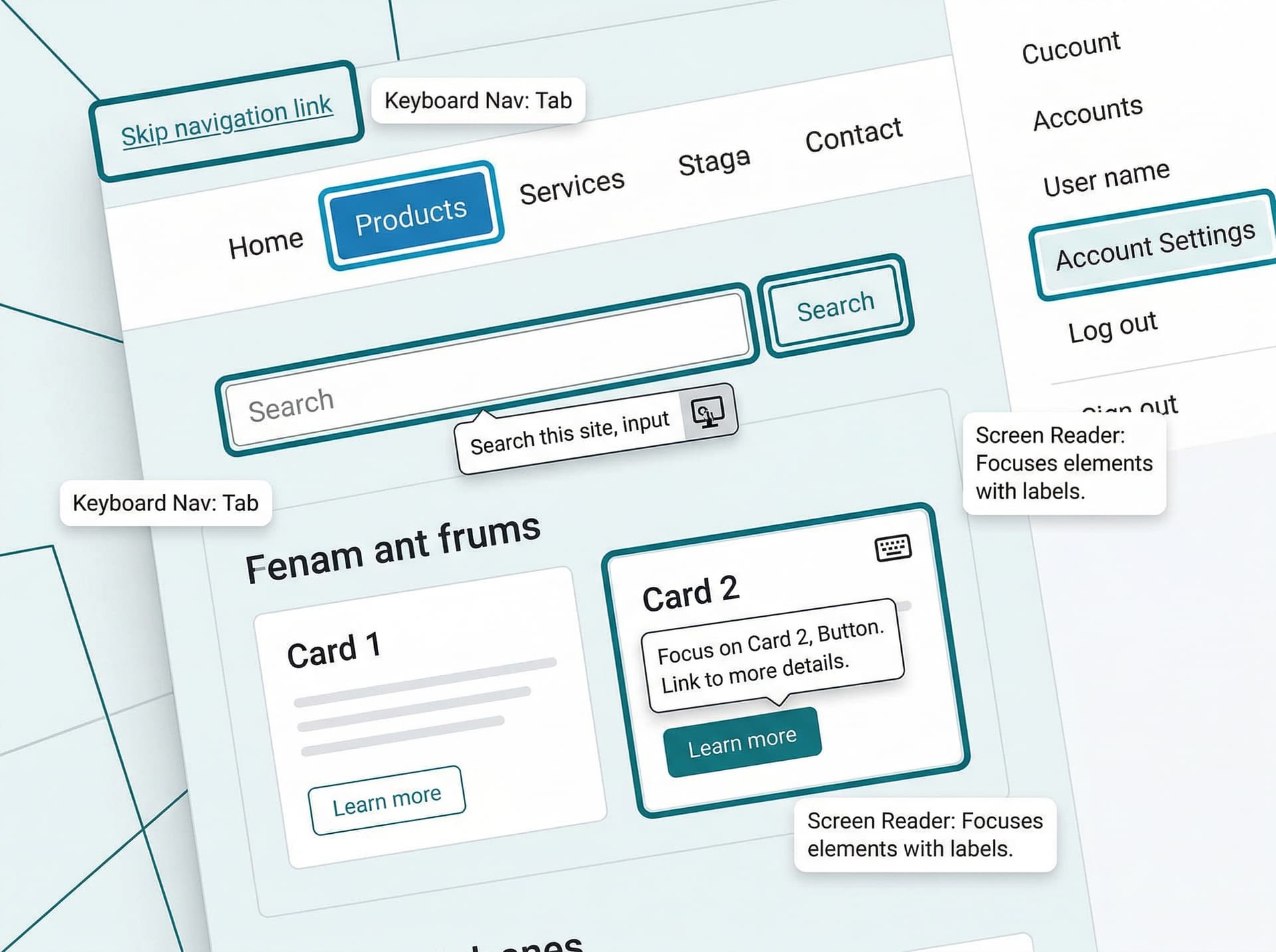 Accessibility testing and WCAG compliance detail